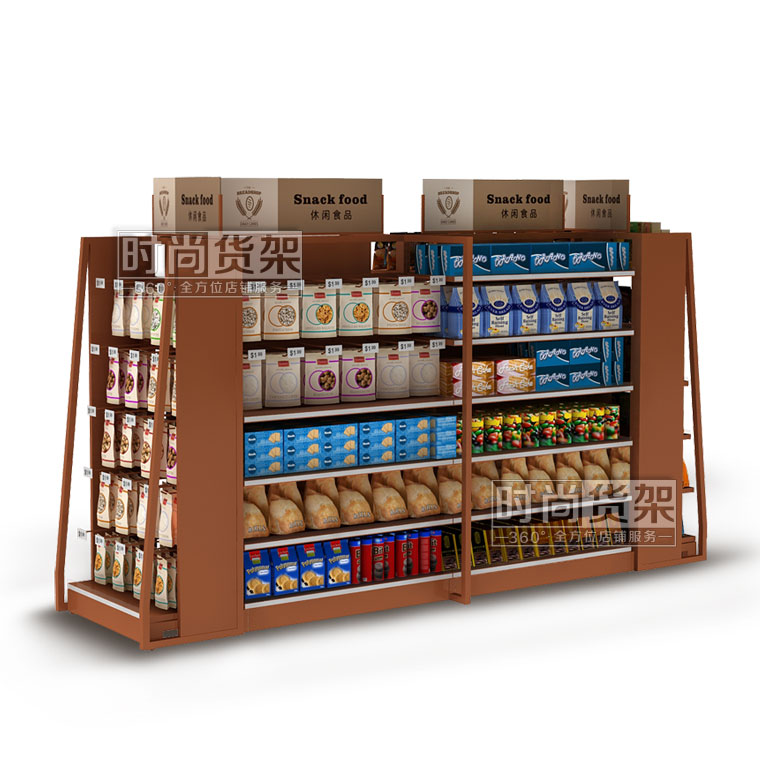 便利店貨架_食品區(qū)（木板帶掛鉤）